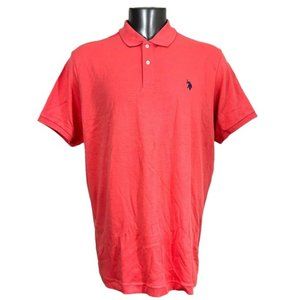 NWT US Polo Assn Men's Polo Shirt Short Sleeve Luxury Feel Cotton Pinkish Red XL